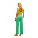 Pantalones Pantalón XANTIK Cintura Green Mustard Petals