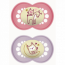 Mam Chupete Silicona Original Pure Night +6 Meses 2 Unidades Color Rosa  JOHNSON & JOHNSON