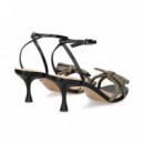 Sandalia Lazo Strass Piel Negro  LOLA CRUZ