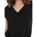 Camisas y Tops Camiseta ONLY Cuello Pico Free Black