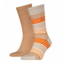 Th Men Sock 2P Multicolor Stripe Mid Gre  TOMMY HILFIGER