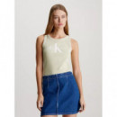 Archival Monologo Rib Tank Green Haze  CALVIN KLEIN