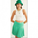 Falda XANTIK Mini Green Mustard Petals