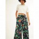 Pantalones Pantalón XANTIK Lazo Cintura Navy Nature's Harmony