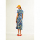 Vestidos Vestido XANTIK Largo Apertura Lateral Navy Daisy
