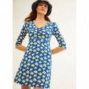 Vestidos Vestido XANTIK Manga 3/4 Navy Daisy