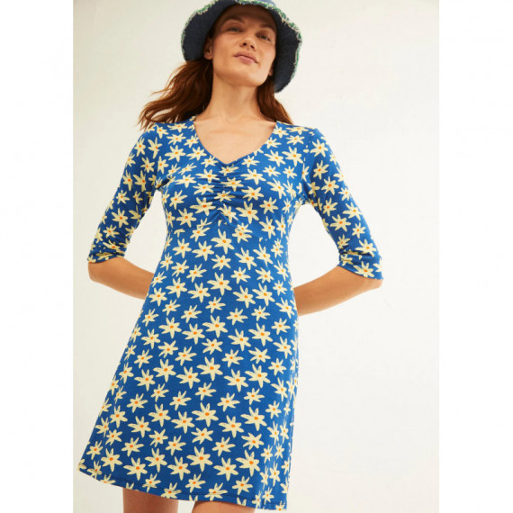 Vestidos Vestido XANTIK Manga 3/4 Navy Daisy