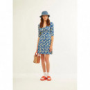 Vestidos Vestido XANTIK Manga 3/4 Navy Daisy