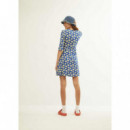 Vestidos Vestido XANTIK Manga 3/4 Navy Daisy
