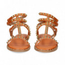 Sandalia 2 Gilda Tachas Piel Cuero  EXE