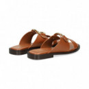 Argolla Metal 2 Tiras Piel Camel  SEBAGO
