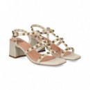 Sandalia Bebe Tachas Piel Blanco  BIBI LOU