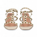 Sandalia Bebe Tachas Piel Blanco  BIBI LOU