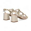 Sandalia Bebe Tachas Piel Blanco  BIBI LOU