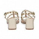 Sandalia Bebe Tachas Piel Blanco  BIBI LOU
