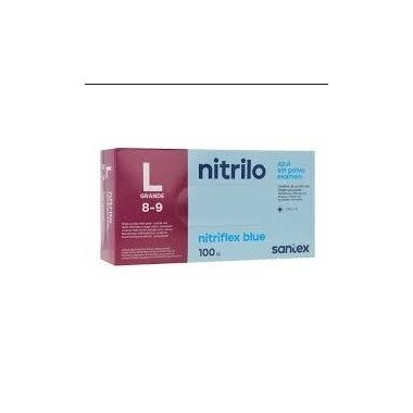 Guantes Nitrilo Azul  Talla L Dunsolouso  SANTEX