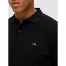 Polos Polo SELECTED Manga Corta Dante Black