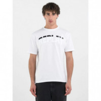 Camisetas Hombre Camiseta REPLAY Corte Regular Punto Estampado Bicolor