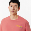 Camisetas Hombre Camiseta LACOSTE Efecto Lavado Degradé Rosa
