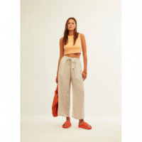 Pantalones Pantalón XANTIK Lazo Cintura Grey Daisy