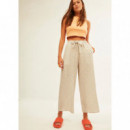 Pantalones Pantalón XANTIK Lazo Cintura Grey Daisy