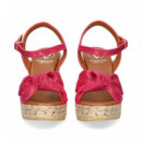 SANDALIA NUDO LINO METALIZADO FUXIA