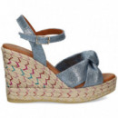 SANDALIA NUDO LINO METALIZADO JEANS