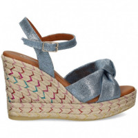 SANDALIA NUDO LINO METALIZADO JEANS