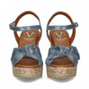 SANDALIA NUDO LINO METALIZADO JEANS