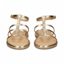 Gilda 3 Tiras Piel Metalizada Platino  UNISA