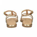 Gilda 3 Tiras Piel Metalizada Platino  UNISA