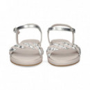 Sandalia Trenza Metalizada Plata  UNISA