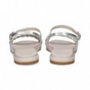 Sandalia Trenza Metalizada Plata  UNISA
