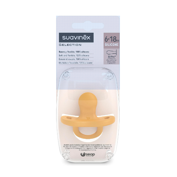 SUAVINEX Chupete Silicona Fisiolog Mostaza 6-18M