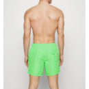 Bañador Replay verde flúor logo vertical