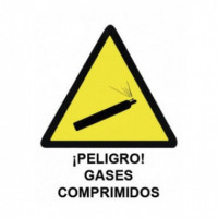 Cartel PVC 40X30 Peligro Gases Comprimidos