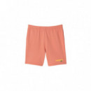 Bermudas Pantalón Corto LACOSTE Jogger Efecto Lavado Rosa