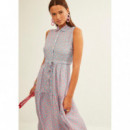 Vestidos Vestido XANTIK Camisero con Botones S/m Blue Daisy