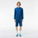 Bermudas Pantalón Corto LACOSTE Jogger Efecto Lavado Azul