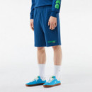Bermudas Pantalón Corto LACOSTE Jogger Efecto Lavado Azul