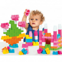 Caja de Bloques de 90 Piezas Rosa  MOLTO