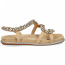 Sandalia Onda Strass ante Beige  ALMA EN PENA