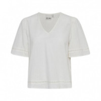 Camisas y Tops Blusa ICHI Talmar Cloud Dancer - Guanxe Atlantic Marketplace