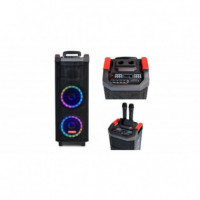 Altavoz BLUETOOTH AIWA KBTUS-608 con Karaoke 600W + 2 Micrófonos