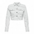 Chaquetas Mujer Chaqueta ONLY Wonder Cropped White