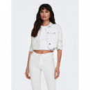 Chaquetas Mujer Chaqueta ONLY Wonder Cropped White