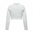 Chaquetas Mujer Chaqueta ONLY Wonder Cropped White