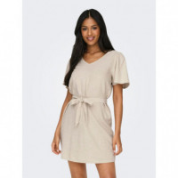 Jacqueline de Yong Vestidos Vestido JDY Say Lino Oatmeal