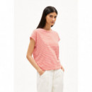 Camisetas Mujer Camiseta ARMEDANGELS Oneliaa Lovely Stripes Poppy Red