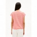 Camisetas Mujer Camiseta ARMEDANGELS Oneliaa Lovely Stripes Poppy Red